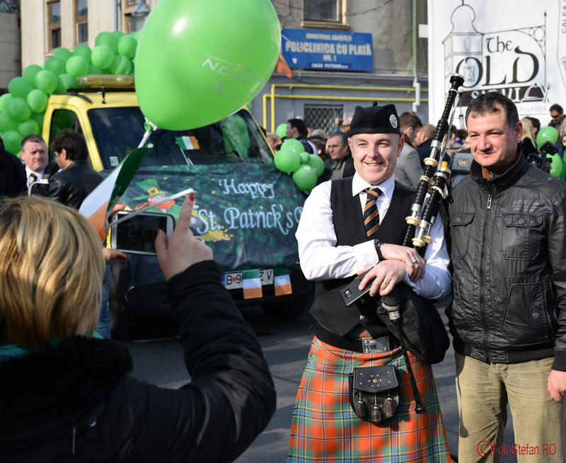 poza cimpoier irlandez parada sfantul Patrick Bucuresti martie 2016