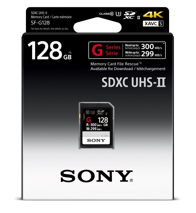 poza ambalaj card memorie sdxc Sony SF-G