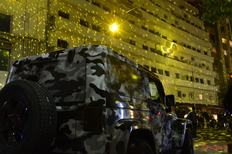 poza spotlight discoballs jeep camuflaj calea victoriei