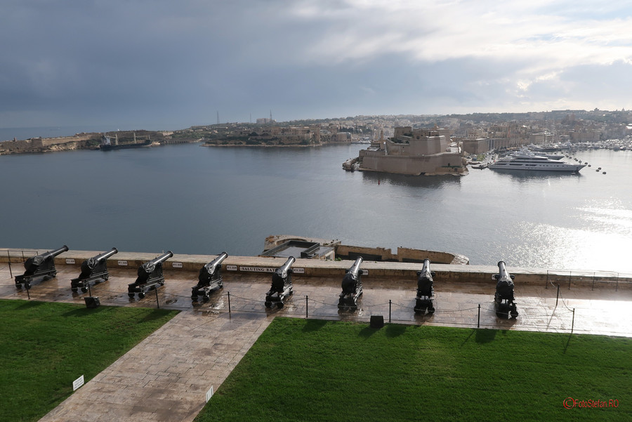 poza fotografii calatorie malta Upper Barrakka Gardens Saluting Battery