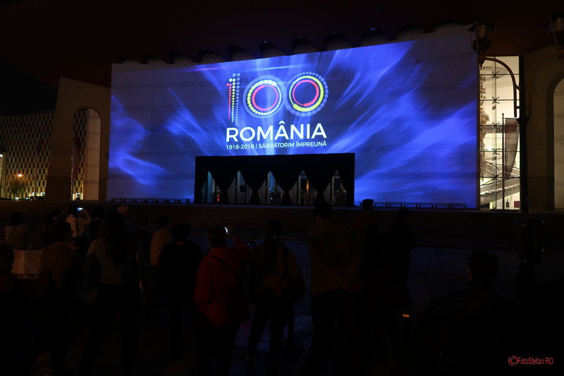 poza video mapping centenarul marii uniri Festivalul Luminii Spotlight Bucuresti TNB