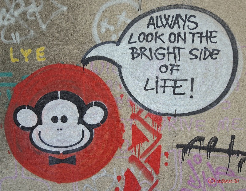 graffiti optimist bucuresti bright side of life
