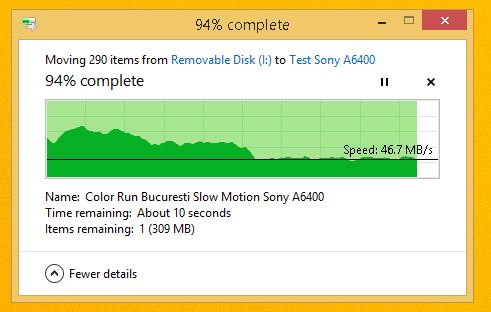 test viteza card memorie Sony SF-G 32GB