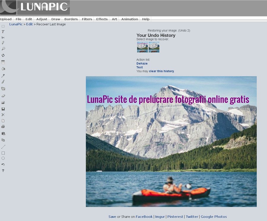 lunapic site prelucrare foto online gratis colaje