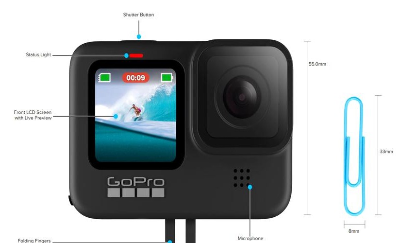 GoPro Hero 9 Black camera video actiune webcam 5k