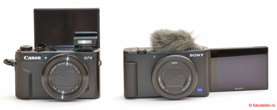 Sony ZV-1 vs Canon G7 X Mark II poza aparate foto compacte