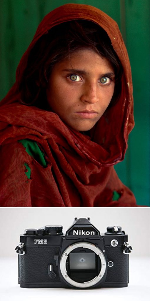 portret fata afgana poza aparat foto nikon fm2