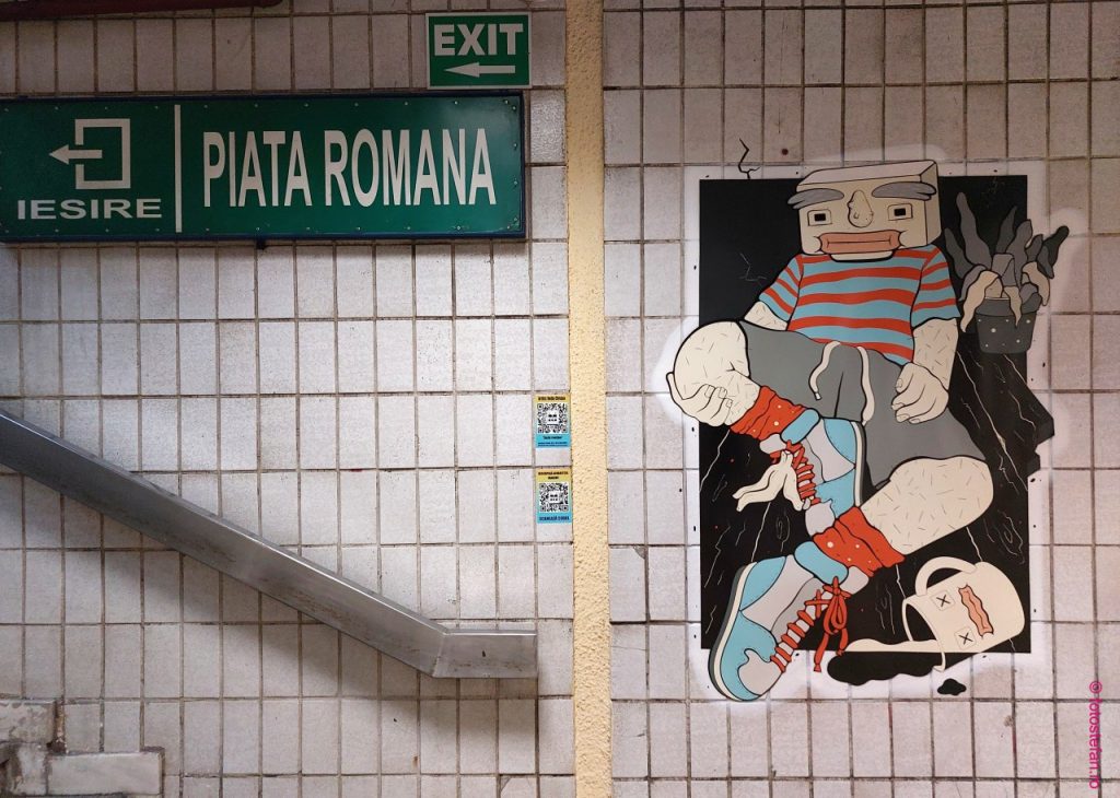 poza graffiti statie metrou piata romana bucuresti arta urbana