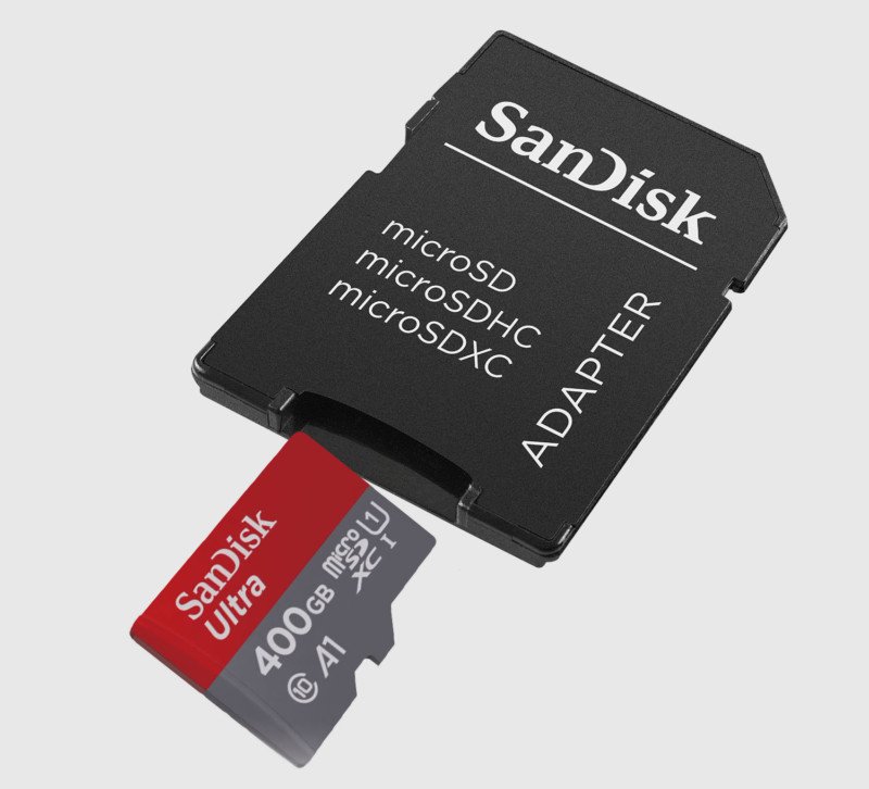 poza adaptor card memorie SanDisk Ultra MicroSDXC UHS-I 400 GB
