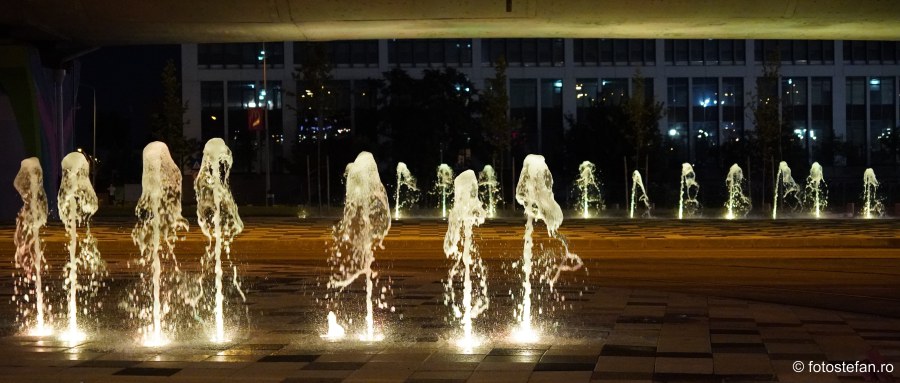 fountains bucharest photos romania lights night
