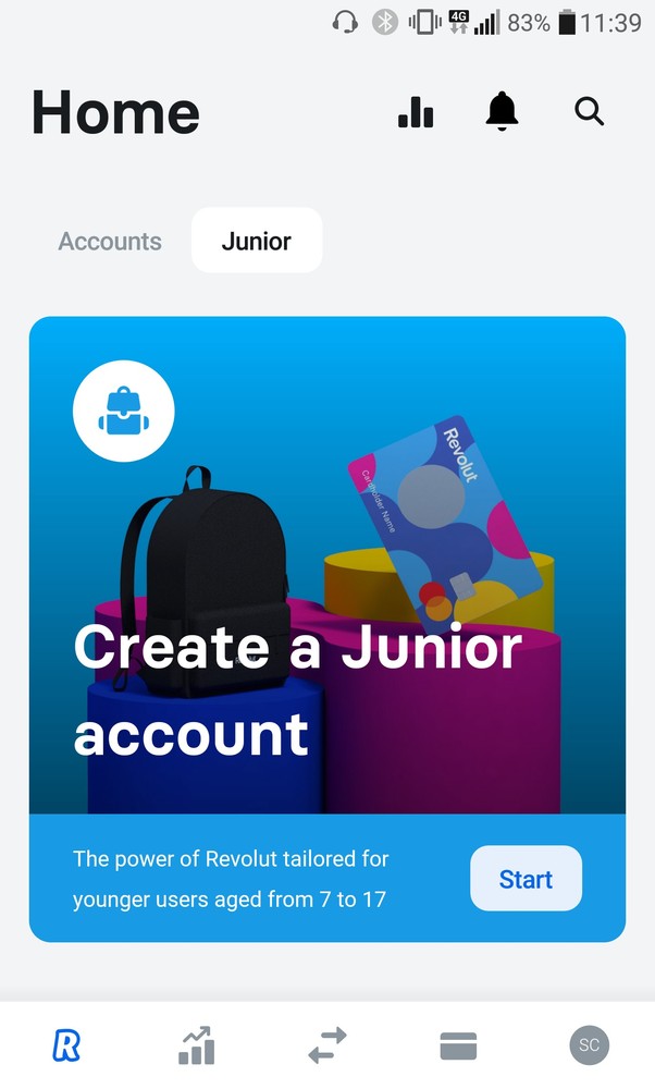 revolut junior aplicatie bancara card app