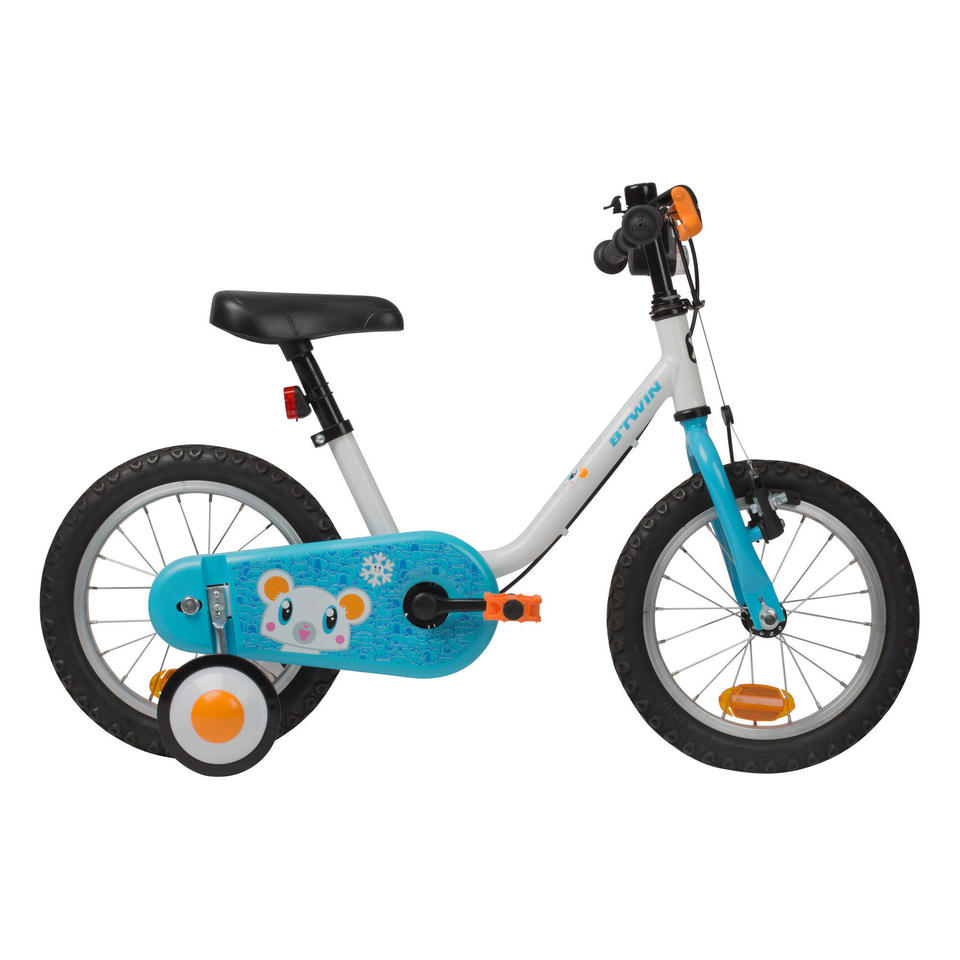 poza bicicleta copii roti ajutatoare albastra oerta promotie