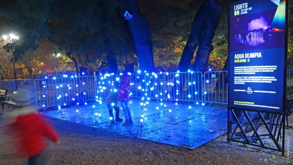 poze festivalul luminii light on Aqua Olimpia bucuresti parcul gradina icoanei