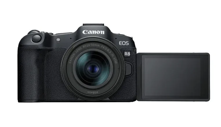 Canon R8 lcd autoportret mirrorless performant