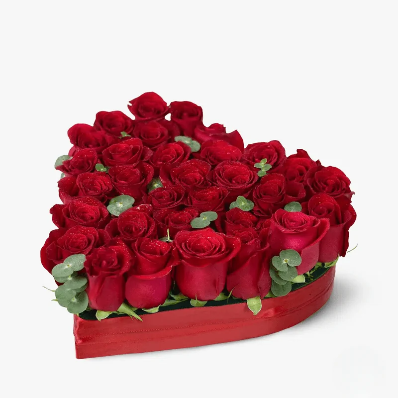 poza buchet trandafiri aranjament inima Flori de Valentine Day